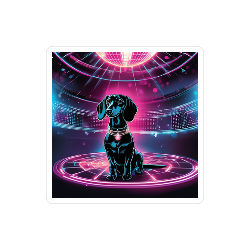 PugMug Custom Black Dachshund Sticker