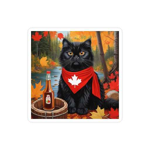 PugMug Custom Black Persian Cat Sticker