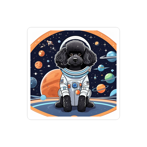 PugMug Custom Black Poodle Sticker