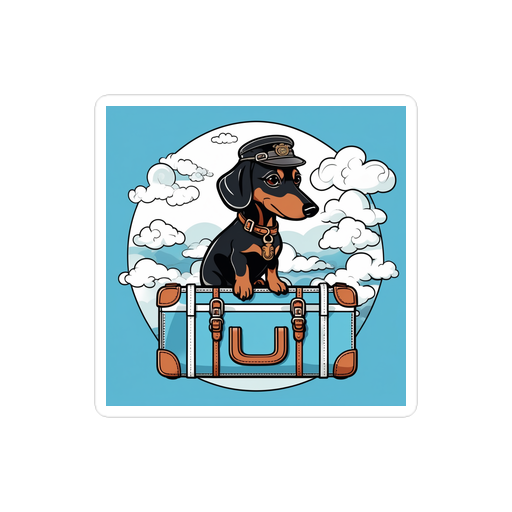 PugMug Custom Black Dachshund Sticker