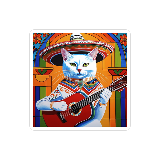 PugMug Custom White Companion Cat Sticker