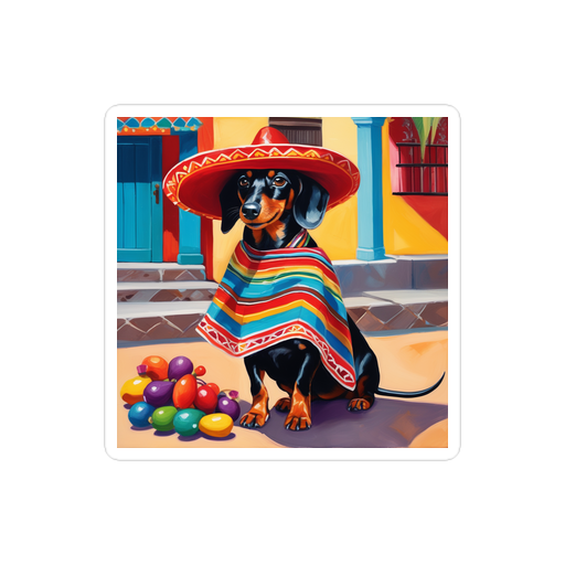 PugMug Custom Black Dachshund Sticker