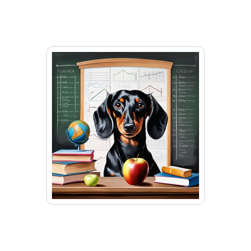 PugMug Custom Black Dachshund Sticker