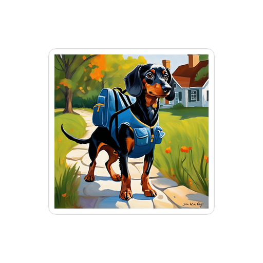 PugMug Custom Black Dachshund Sticker