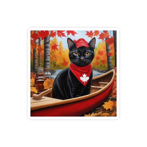 PugMug Custom Black American Shorthair Cat Sticker
