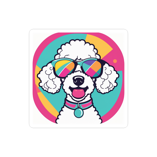 PugMug Custom White Poodle Sticker