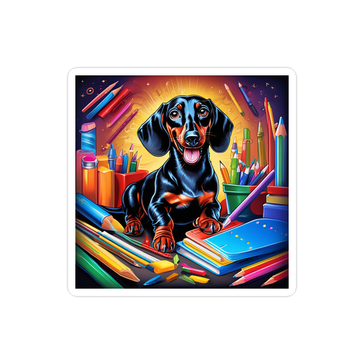 PugMug Custom Black Dachshund Sticker