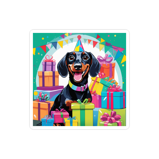 PugMug Custom Black Dachshund Sticker