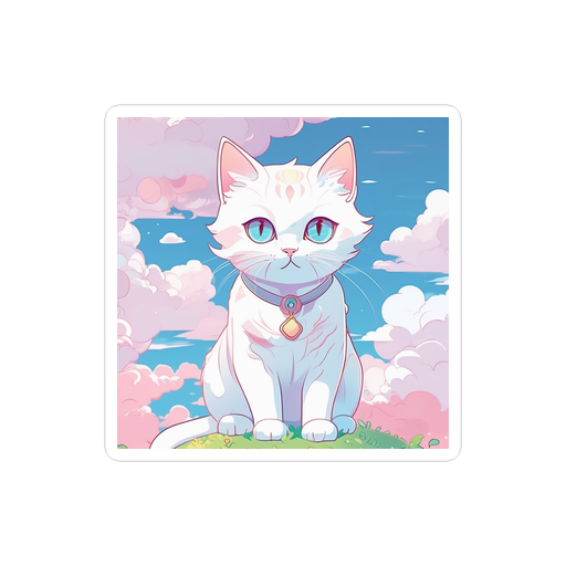 PugMug Custom White Companion Cat Sticker