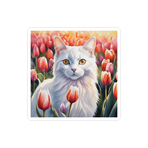 PugMug Custom White Companion Cat Sticker