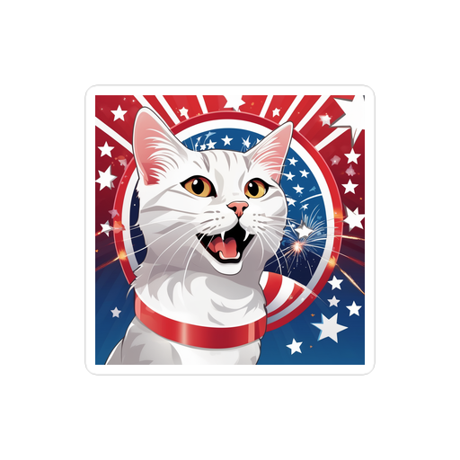 PugMug Custom White Companion Cat Sticker