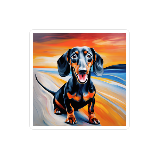 PugMug Custom Black Dachshund Sticker