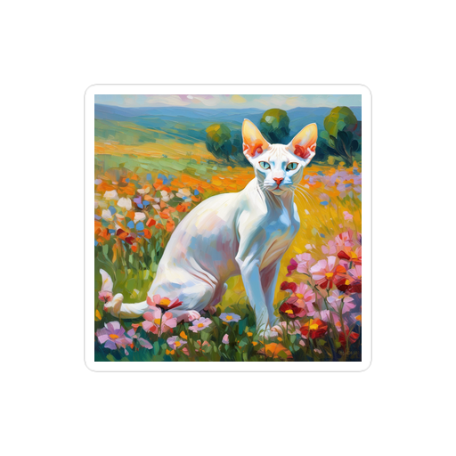 PugMug Custom White Sphynx Cat Sticker