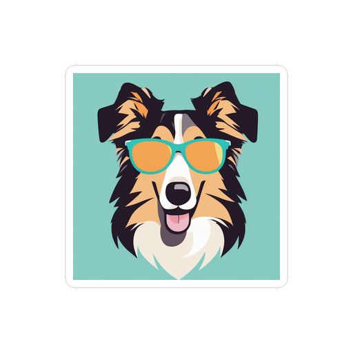 PugMug Custom Collie Sticker