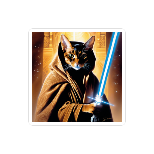 PugMug Custom Black Abyssinian Cat Sticker