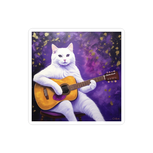 PugMug Custom White Companion Cat Sticker