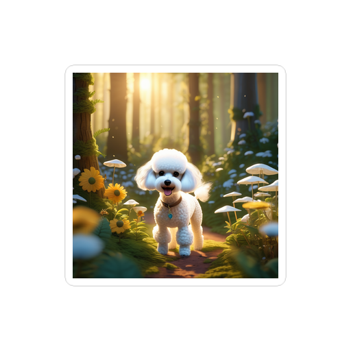 PugMug Custom White Poodle Sticker