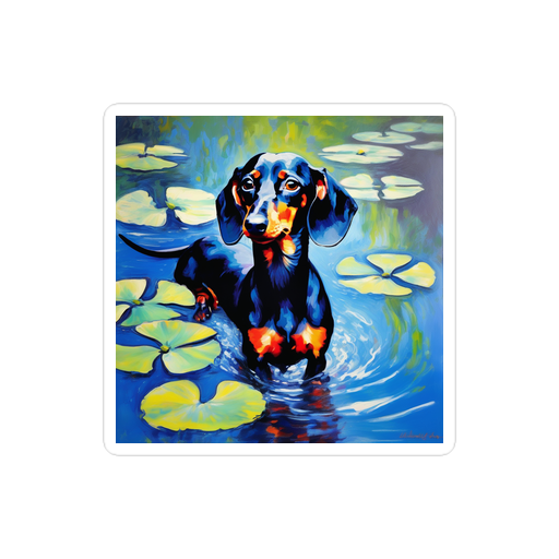 PugMug Custom Black Dachshund Sticker