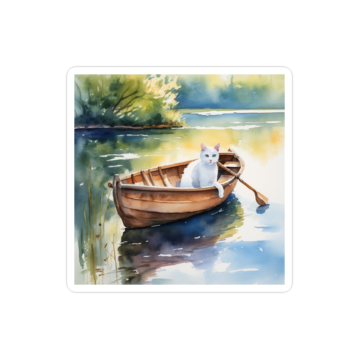 PugMug Custom White Companion Cat Sticker