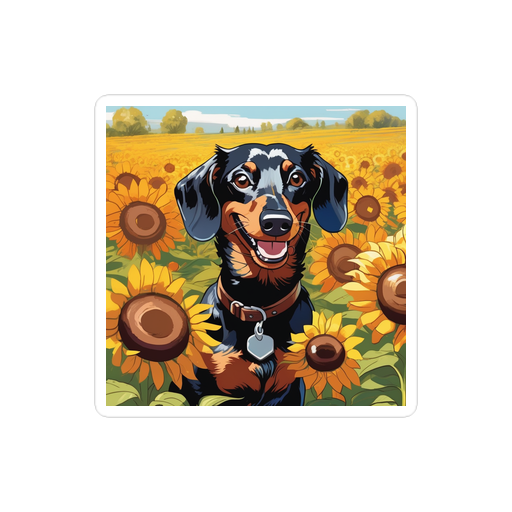 PugMug Custom Black Dachshund Sticker