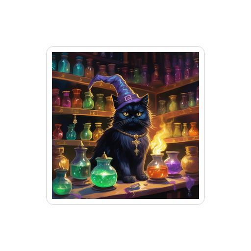 PugMug Custom Black Persian Cat Sticker