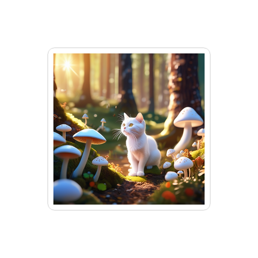 PugMug Custom White Companion Cat Sticker