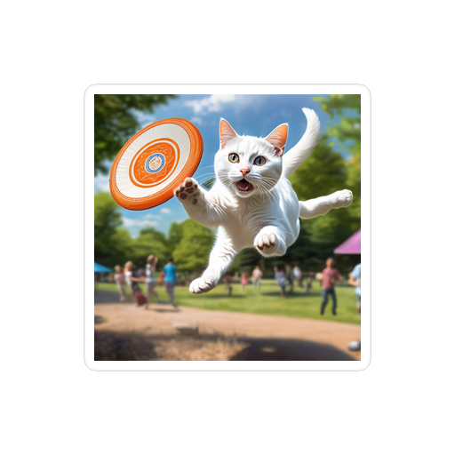 PugMug Custom White Companion Cat Sticker