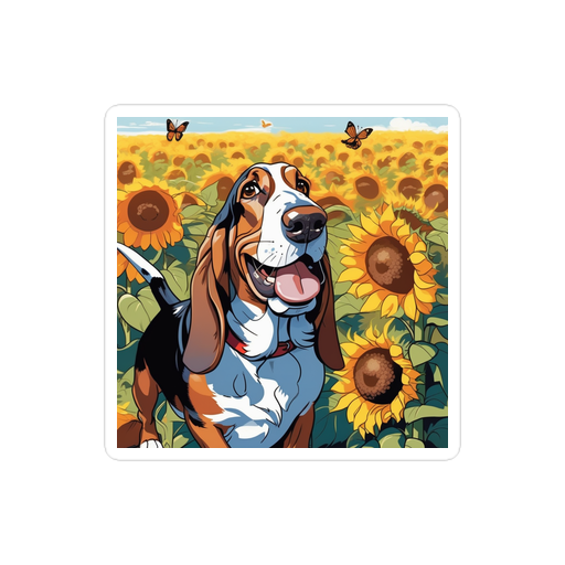PugMug Custom Basset Hound Sticker