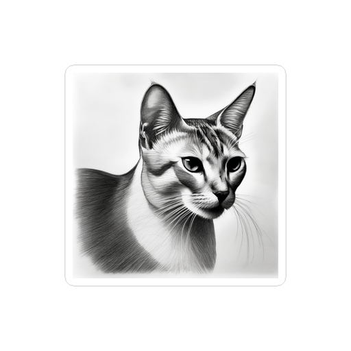 PugMug Custom White Abyssinian Cat Sticker