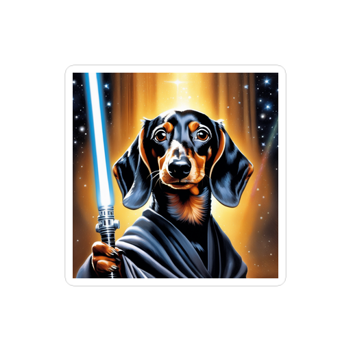 PugMug Custom Black Dachshund Sticker