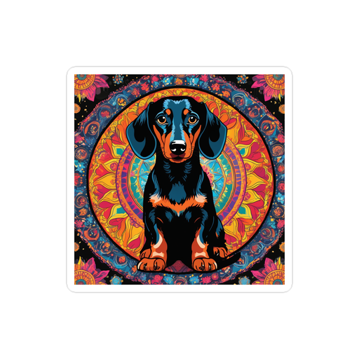 PugMug Custom Black Dachshund Sticker