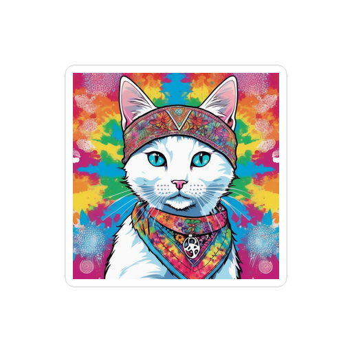 PugMug Custom White Companion Cat Sticker