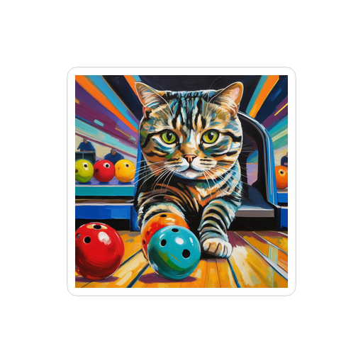 PugMug Custom Tabby Scottish Fold Cat Sticker