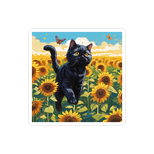 PugMug Custom Black Scottish Fold Cat Sticker