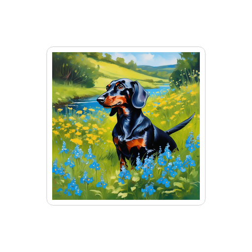 PugMug Custom Black Dachshund Sticker