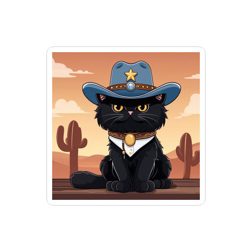 PugMug Custom Black Persian Cat Sticker