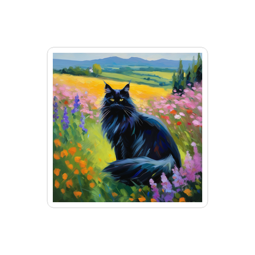 PugMug Custom Black Maine Coon Cat Sticker
