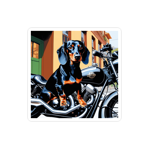 PugMug Custom Black Dachshund Sticker