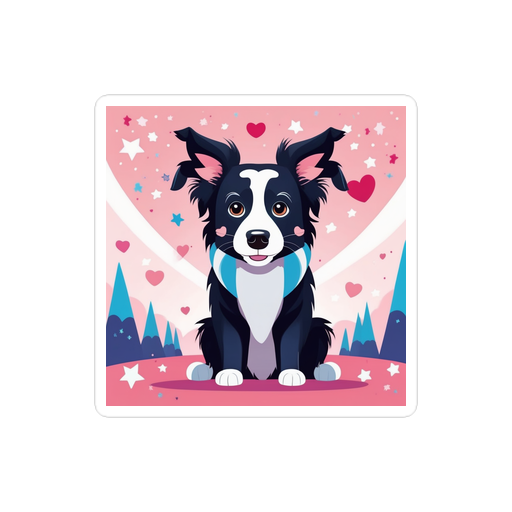 PugMug Custom Border Collie Sticker