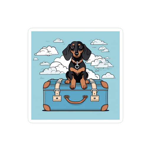 PugMug Custom Black Dachshund Sticker