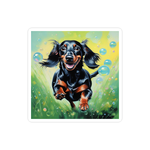 PugMug Custom Black Dachshund Sticker