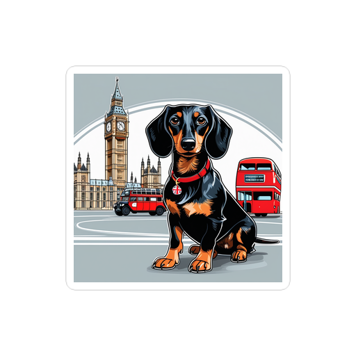 PugMug Custom Black Dachshund Sticker