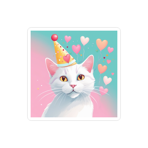 PugMug Custom White Companion Cat Sticker