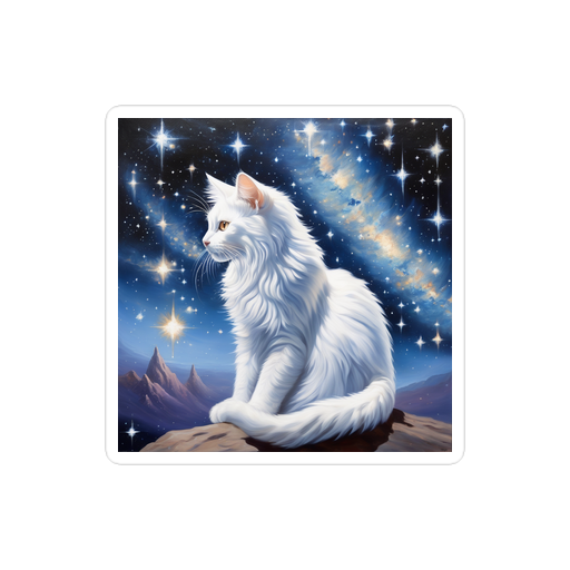 PugMug Custom White Companion Cat Sticker