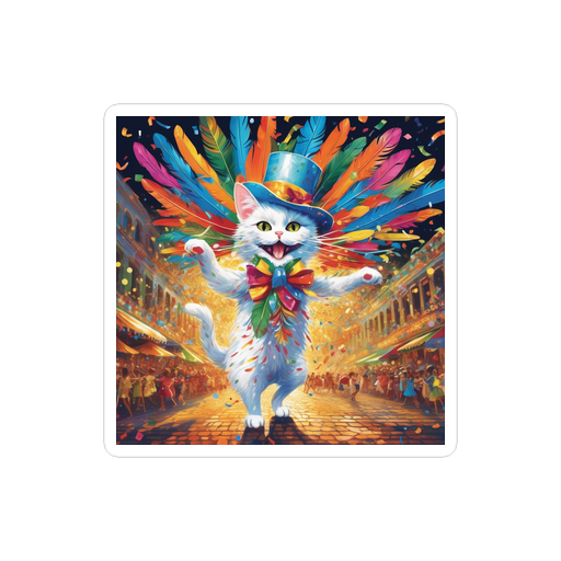 PugMug Custom White Companion Cat Sticker