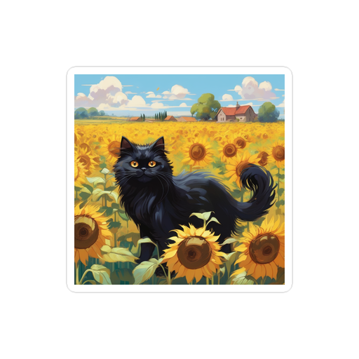 PugMug Custom Black Persian Cat Sticker