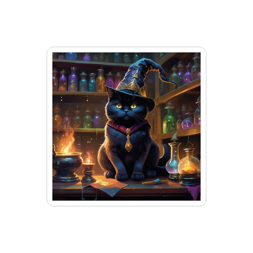 PugMug Custom Black British Shorthair Cat Sticker