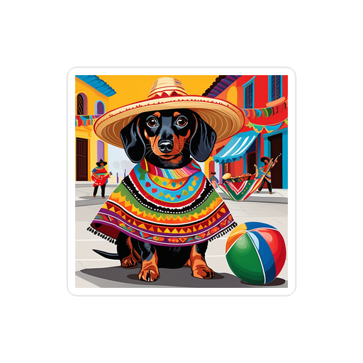 PugMug Custom Black Dachshund Sticker