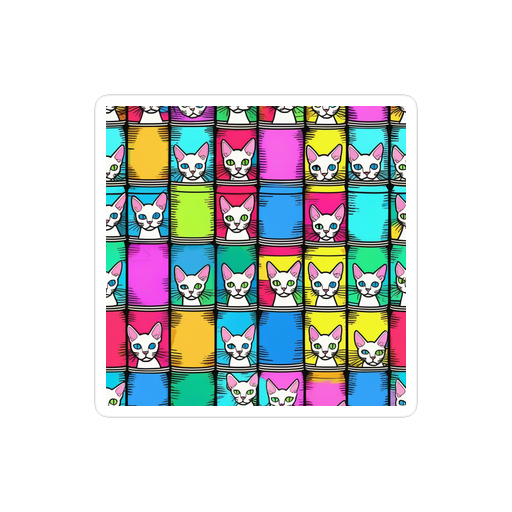 PugMug Custom Tabby Devon Rex Cat Sticker