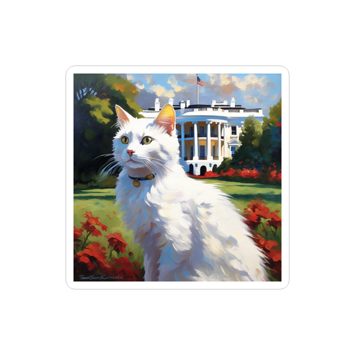 PugMug Custom White Companion Cat Sticker